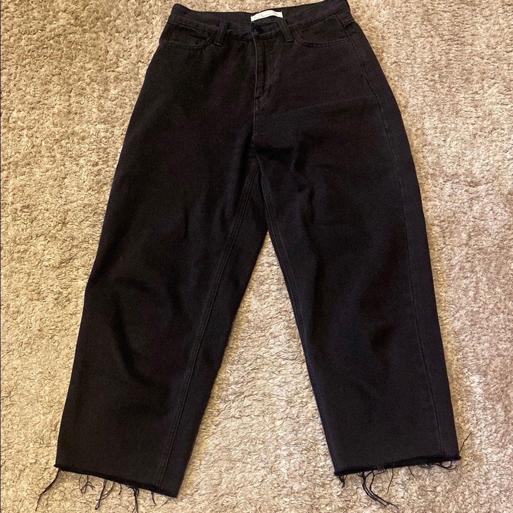 OAK + FORT Black Cropped Ankle Jeans